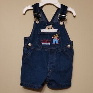 Vintage embrodiered denim shortalls